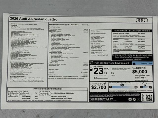 2026 Audi A6 Premium Plus quattro S tronic