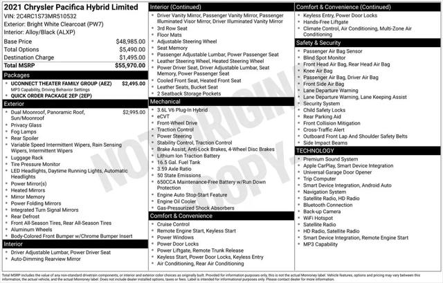 2021 Chrysler Pacifica Hybrid Limited