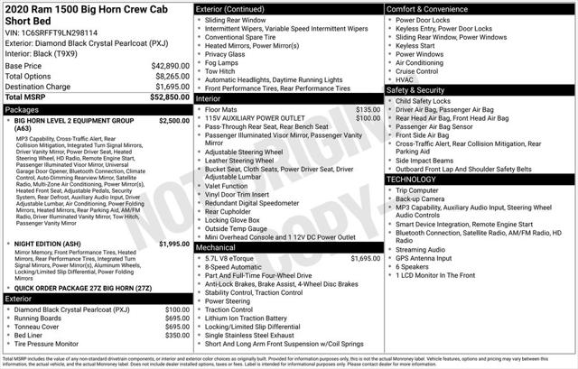 2020 RAM 1500 Big Horn Crew Cab 4x4 57 Box 2020 RAM 1500 Big Horn Crew Cab 4x4 57 Box