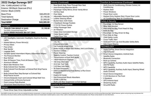 2022 Dodge Durango SXT AWD