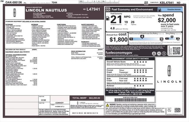 2019 Lincoln Nautilus Reserve