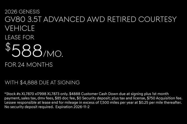 2026 Genesis GV80 3.5T Advanced AWD