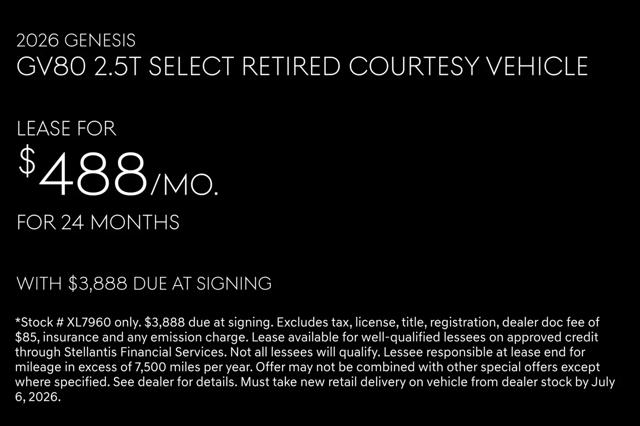 2026 Genesis GV80 2.5T Select AWD