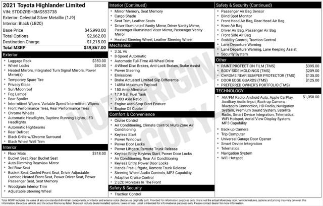 2021 Toyota Highlander Limited