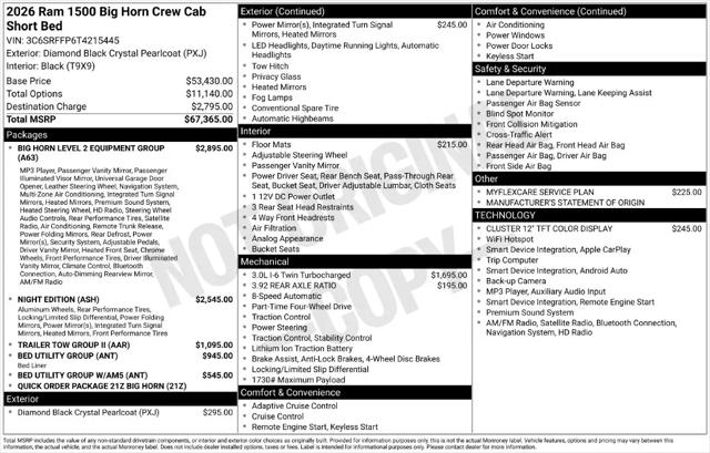 2026 Ram 1500 Big Horn Crew Cab 4x4 57 Box