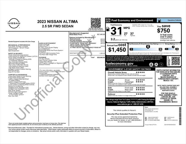 2023 Nissan Altima SR FWD 2023 Nissan Altima SR FWD