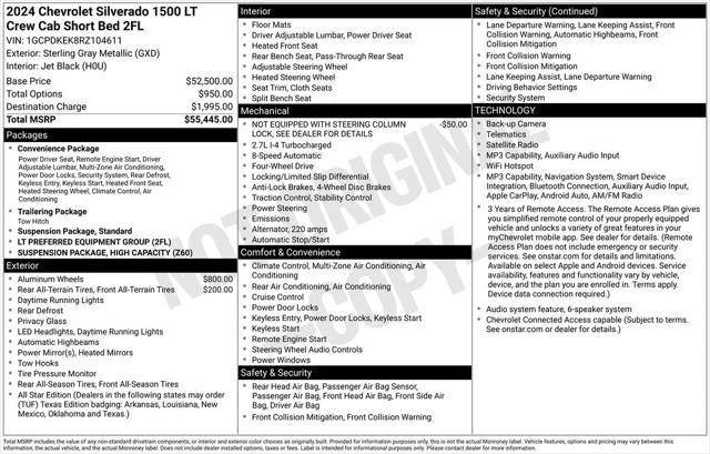 2024 Chevrolet Silverado 1500 4WD Crew Cab Short Bed LT with 2FL 2024 Chevrolet Silverado 1500 4WD Crew Cab Short Bed LT with 2FL