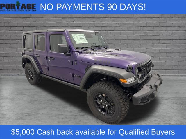 2026 Jeep Wrangler 4-Door Willys 4x4 for sale in Portage, WI