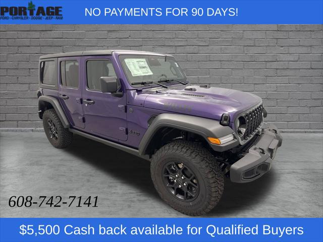 2026 Jeep Wrangler 4-Door Willys 4x4 for sale in Portage, WI