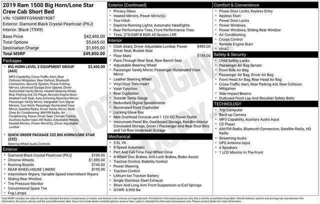 2019 Ram 1500 Big Horn/Lone Star Crew Cab 4x4 57 Box