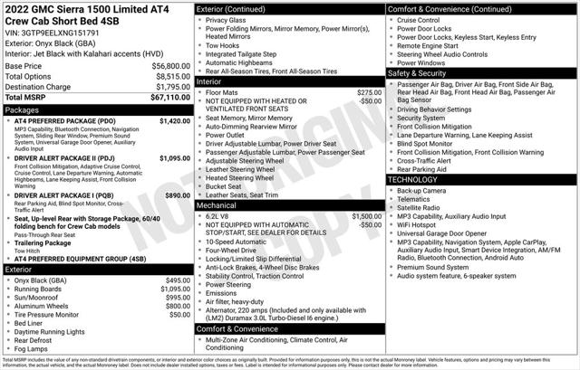 Used 2022 GMC Sierra 1500 Limited 4WD Crew Cab Short Box AT4 For Sale in Muscle Shoals, AL