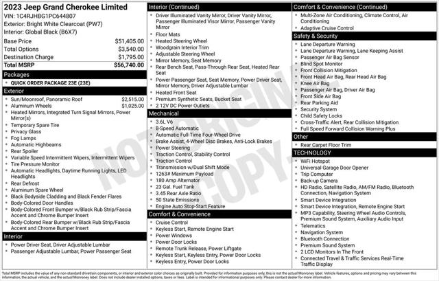 2023 Jeep Grand Cherokee Limited 4x4 2023 Jeep Grand Cherokee Limited 4x4