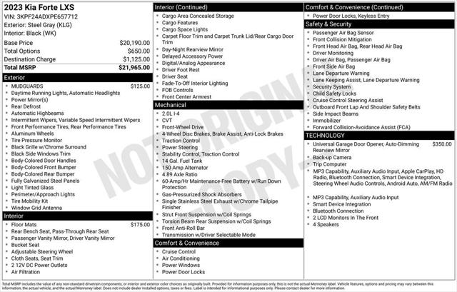 2023 Kia Forte LXS 2023 Kia Forte LXS