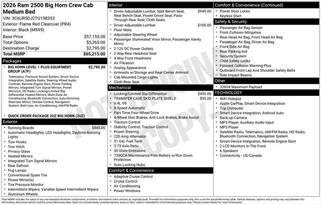 2026 Ram 2500 Big Horn Crew Cab 4x4 6'4" Box for sale in Warren, MI