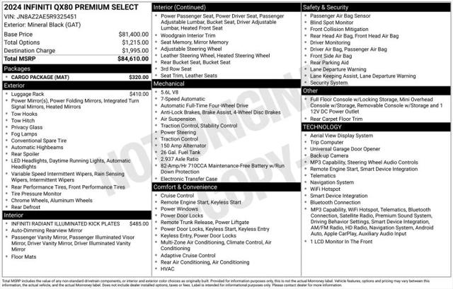 2024 INFINITI QX80 PREMIUM SELECT AWD for sale in Huntsville, AL