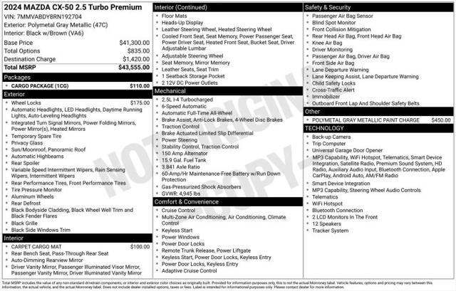 2024 Mazda CX-50 2.5 Turbo Premium for sale in Huntsville, AL