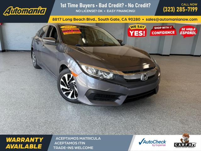 2017 Honda Civic EX for sale in South Gate, CA