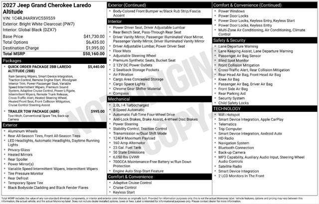 2027 Jeep Grand Cherokee Laredo Altitude for sale in Marshfield, WI