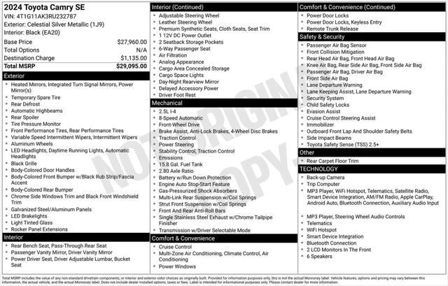 2024 Toyota Camry SE 2024 Toyota Camry SE