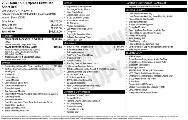 2026 Ram 1500 Express Crew Cab 4x4 5'7" Box for sale in Kenosha, WI