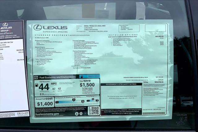 2026 Lexus ES 350 Premium+