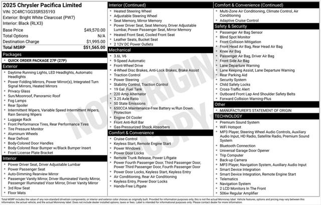 2025 Chrysler Pacifica Limited