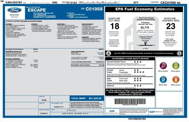 2012 Ford Escape Limited for sale in Roanoke, VA