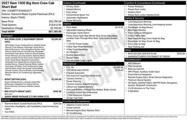 2027 RAM 1500 Big Horn