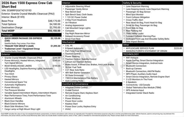 2026 Ram 1500 Express Crew Cab 4x4 57 Box for sale in Petaluma, CA