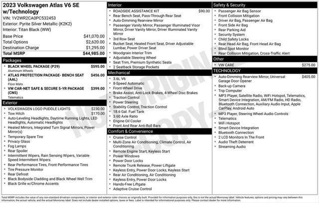 2023 Volkswagen Atlas 3.6L V6 SE w/Technology for sale in Waco, TX