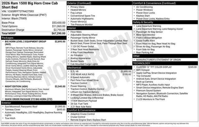 2026 Ram 1500 Big Horn Crew Cab 4x4 57 Box