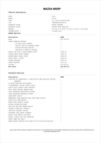 2025 Mazda CX-50 2.5 Turbo Premium Package