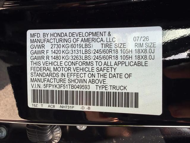 2026 Honda Ridgeline RTL