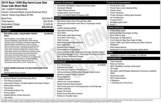 2019 Ram 1500 Big Horn/Lone Star Crew Cab 4x4 5'7" Box