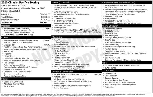 2020 Chrysler Pacifica Touring