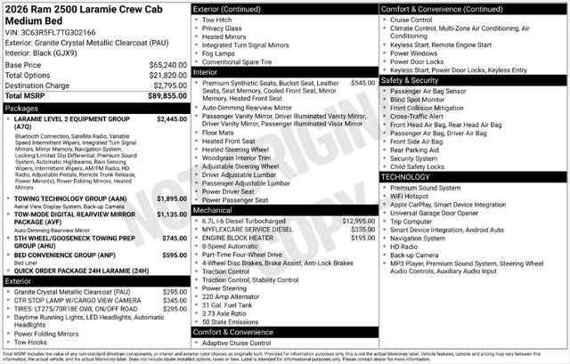 2026 Ram 2500 Laramie Crew Cab 4x4 64 Box