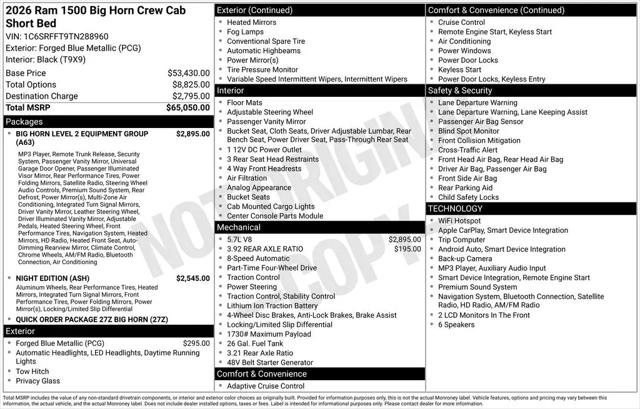 2026 Ram 1500 Big Horn Crew Cab 4x4 57 Box