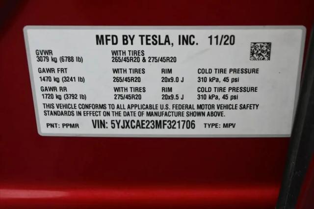 2021 Tesla Model X Long Range Plus Dual Motor All-Wheel Drive