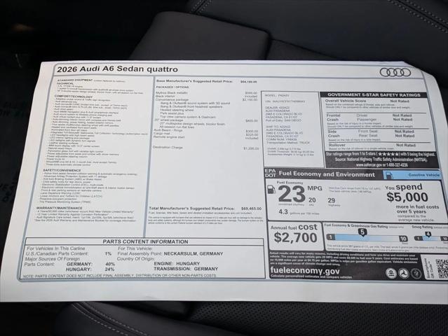 2026 Audi A6 Premium quattro S tronic