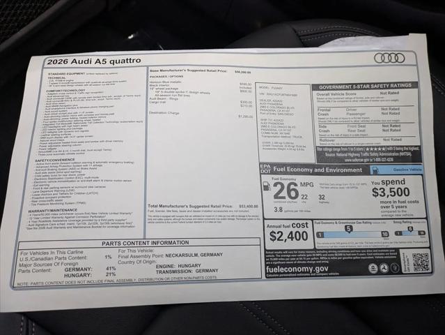 2026 Audi A5 Premium TFSI quattro S tronic