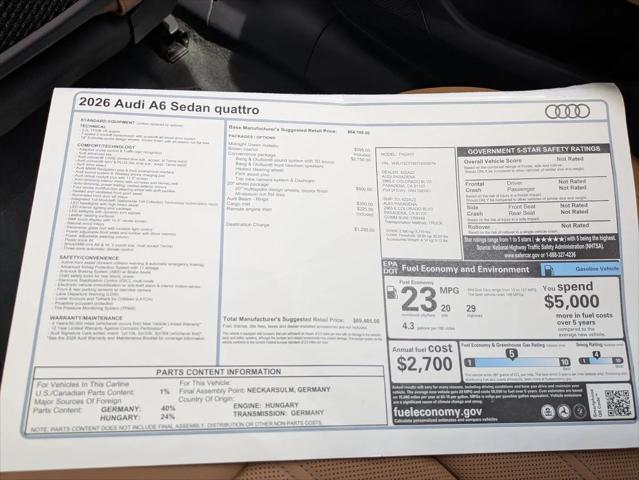 2026 Audi A6 Premium quattro S tronic