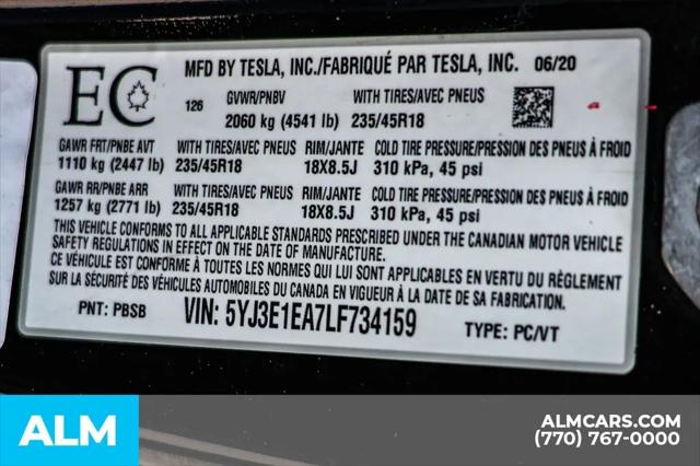 2020 Tesla Model 3 Standard Range Rear-Wheel Drive