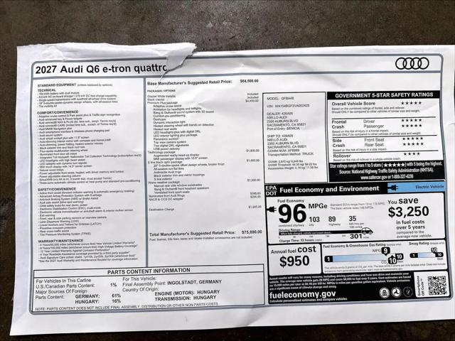 2027 Audi Q6 e-tron Premium quattro