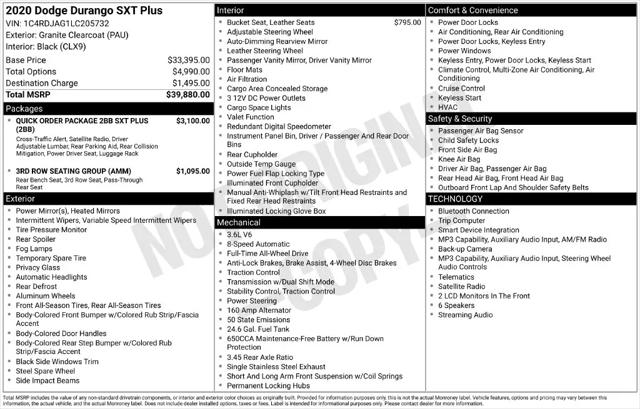 2020 Dodge Durango SXT Plus AWD