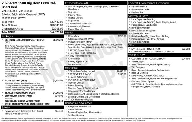 2026 Ram 1500 Big Horn Crew Cab 4x4 57 Box