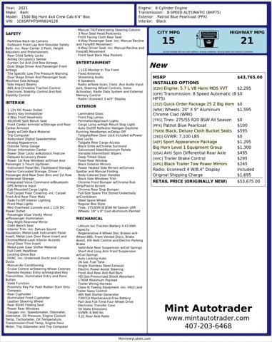 2021 Ram 1500 Big Horn Crew Cab 4x4 6'4" Box