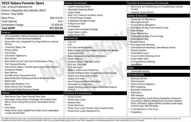 2025 Subaru Forester Sport