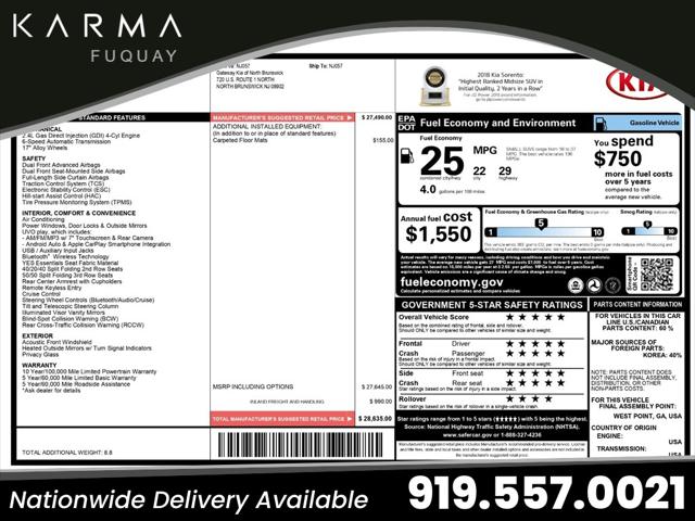2019 Kia Sorento 2.4L LX for sale in Fuquay-Varina, NC