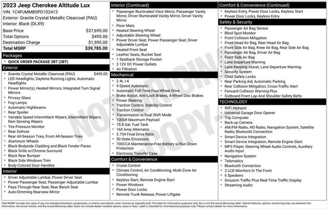 2023 Jeep Cherokee Altitude Lux 4x4 2023 Jeep Cherokee Altitude Lux 4x4