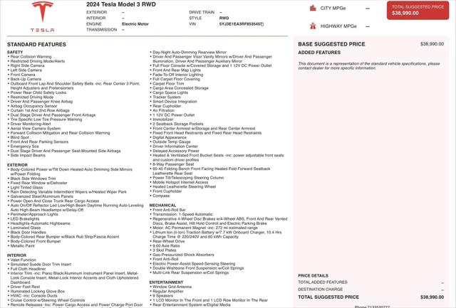 2024 Tesla Model 3 Model 3